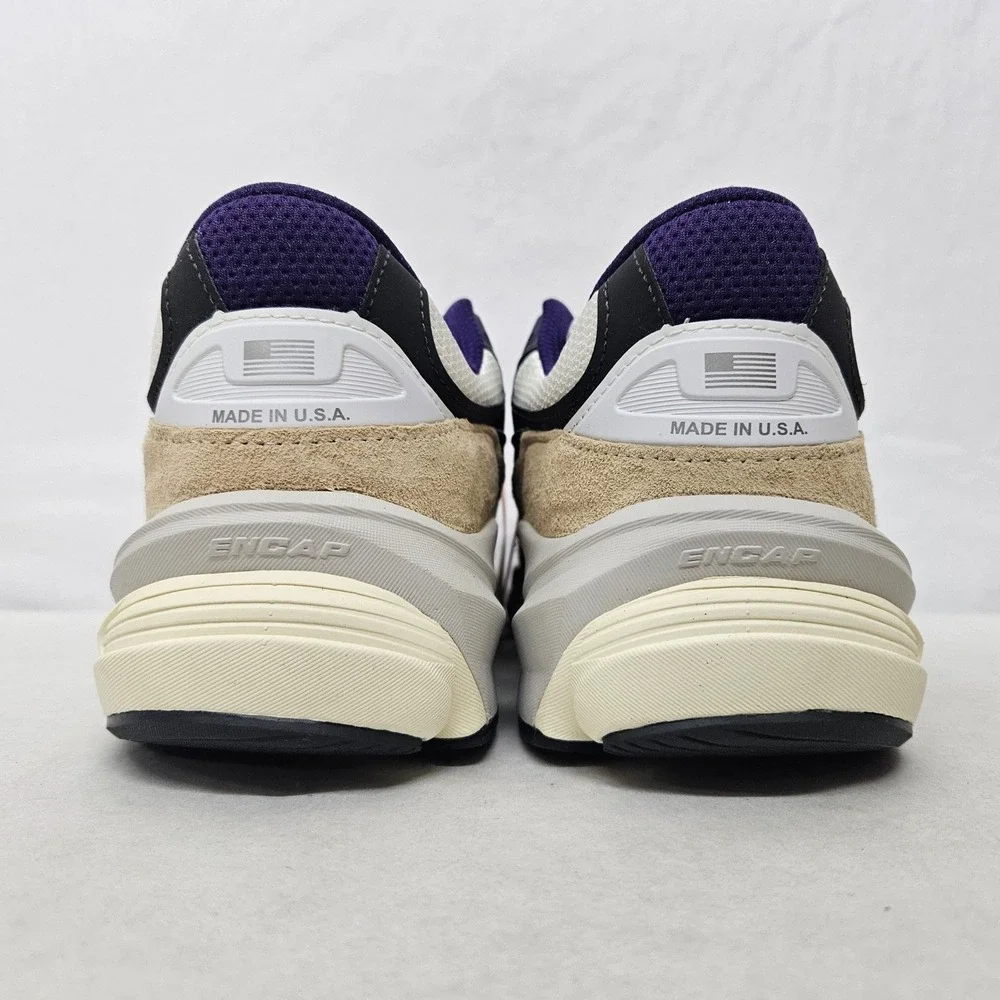 New Balance 990 V6 Sneakers Made In USA U990WB6 White Black Purple Men‎ Size 9